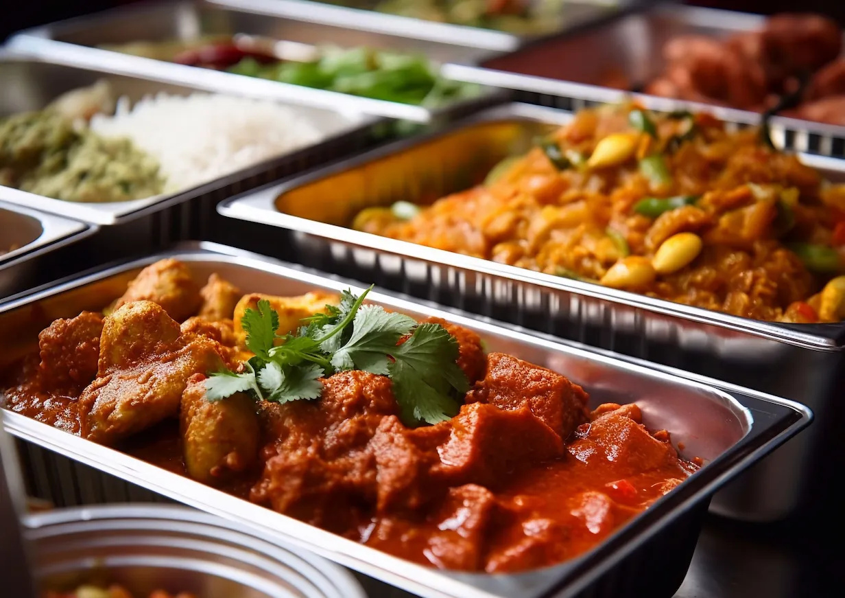 Indian curry catering trays